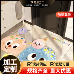 漫画の透明なマットの家のドアマット防水pvcは洗浄できます。