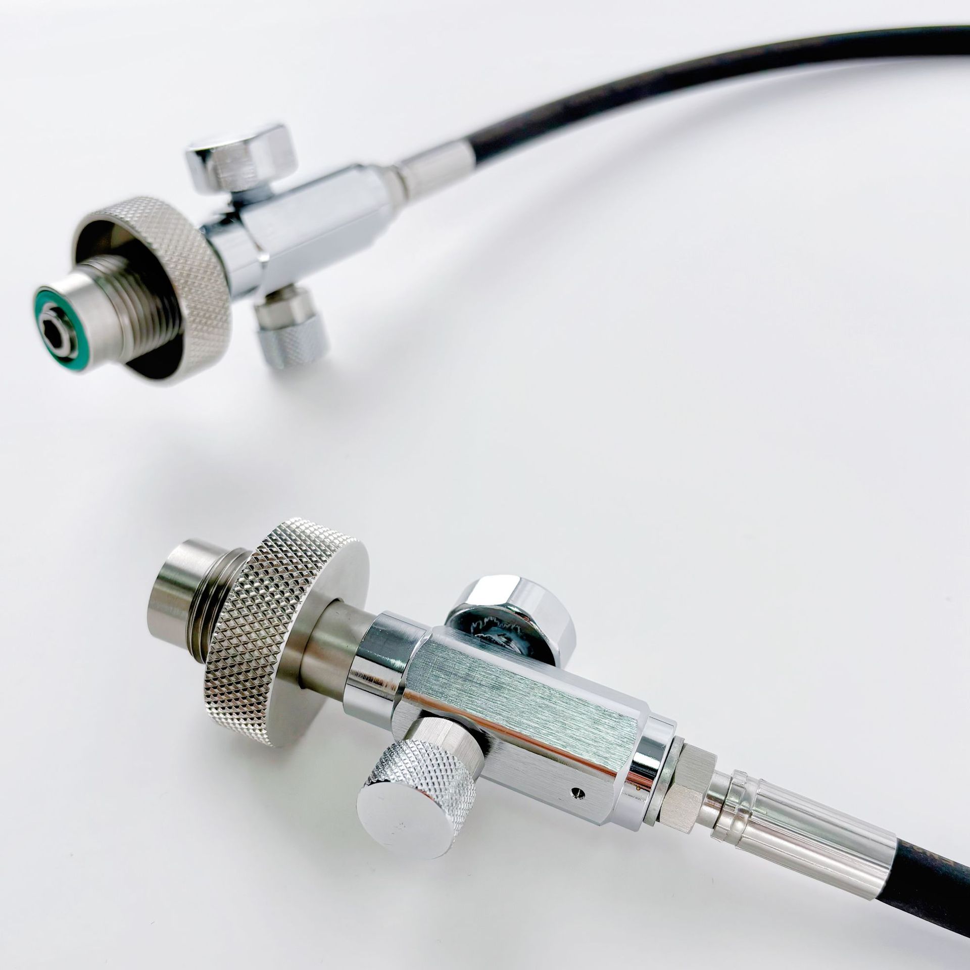 HOTDIVEDIN Botella de buceo de oxígeno Junta inflable G5/8 Botella de gas contra incendios Cabeza inflable Botella de gas grande a pequeña