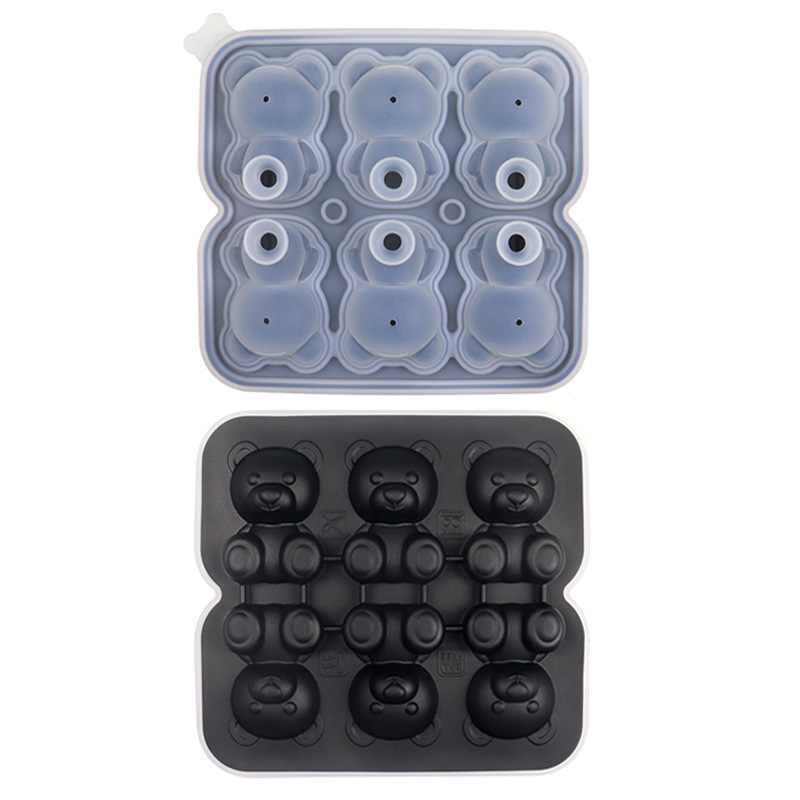 Nueva silicona Internet celebridad oso cubo de hielo molde casero leche té café bebida compañero lindo DIY hielo bandeja fabricación