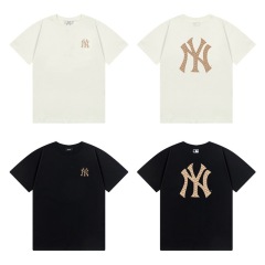 夏ハイバージョンMLB韓国トレンドブランドNYバック中空大IOGOゆったりおしゃれ男女同型Tシャツ半袖