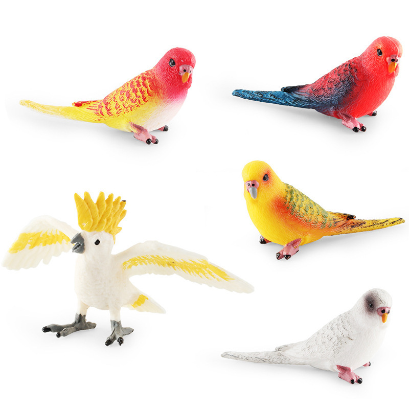 Exportación transfronteriza de simulación de pájaros modelo de papagaios peonía papaio de escritorio decoración estática juguetes