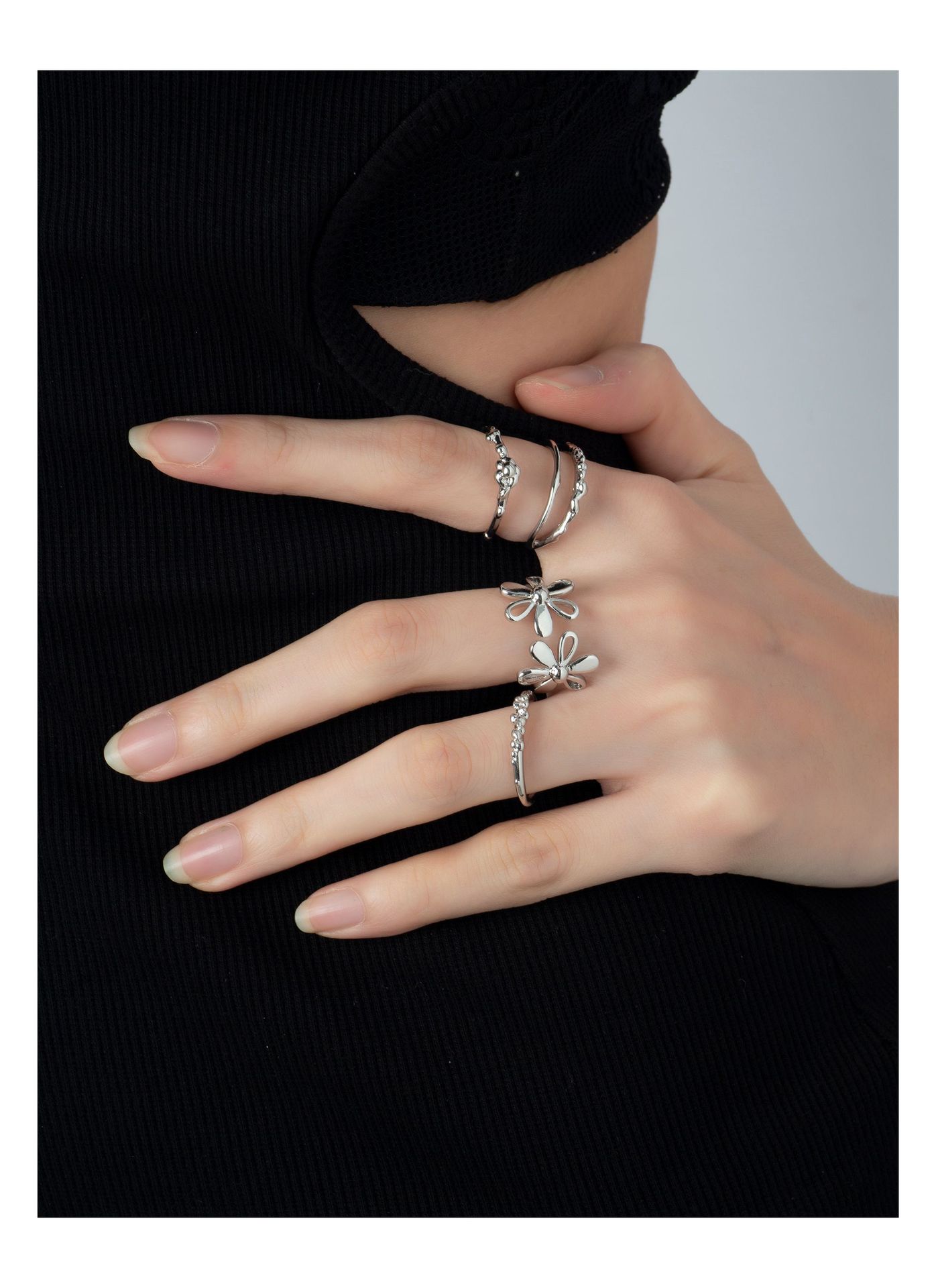 Fashion Flower Copper Plating Rings 1 Piece