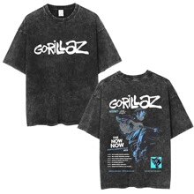 Washed Vintage Rock Band Gorillaz The Now Now Album Graphic