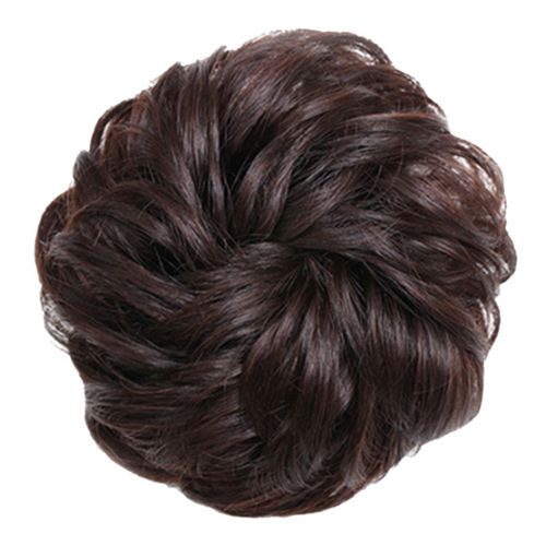 Real hair wig ring for women's summer ball head artifact, fluffy curly hair ring, lazy bud head, natural hair ornaments, headband