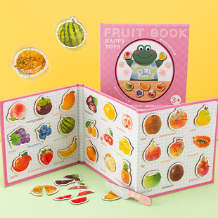 Quiet Tear-Off Book, Hand-Tearable Magnetic Book, Fruit Cognitive Puzzle, Early Education Enlightenment, 6-Month-Old Baby Kidsren's Toy