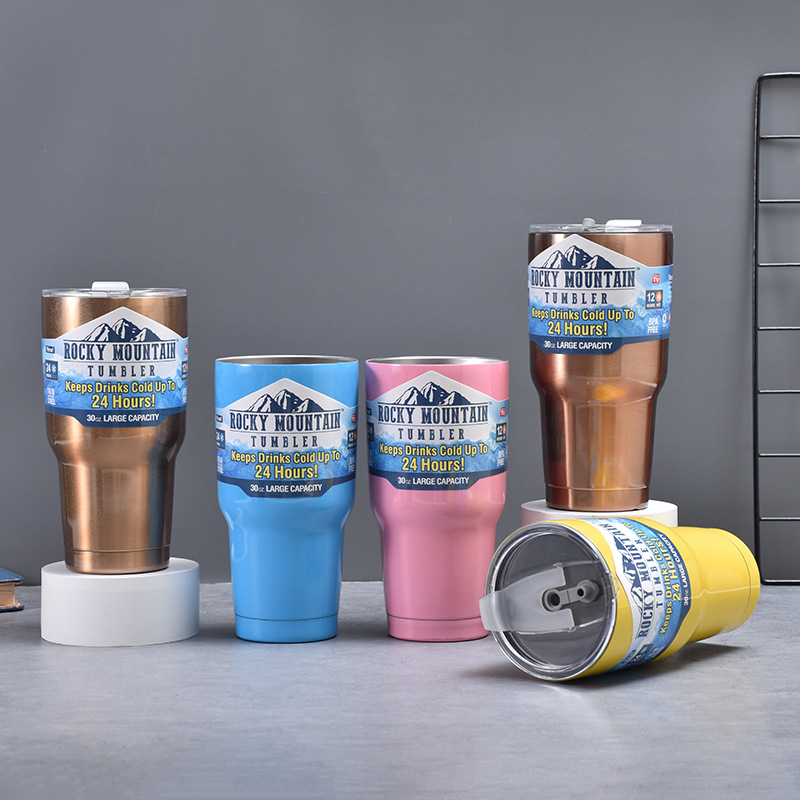 Verano caliente frío-mantenimiento taza de helado europeo y americano 30oz taza de coche 304 de acero inoxidable vacío termo taza al por mayor