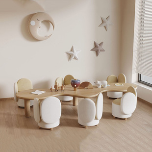 Sales Office Children's Table and Chair Combination Kindergarten Writing Table Handmade Painting Table Learning Table Training Table Game Table