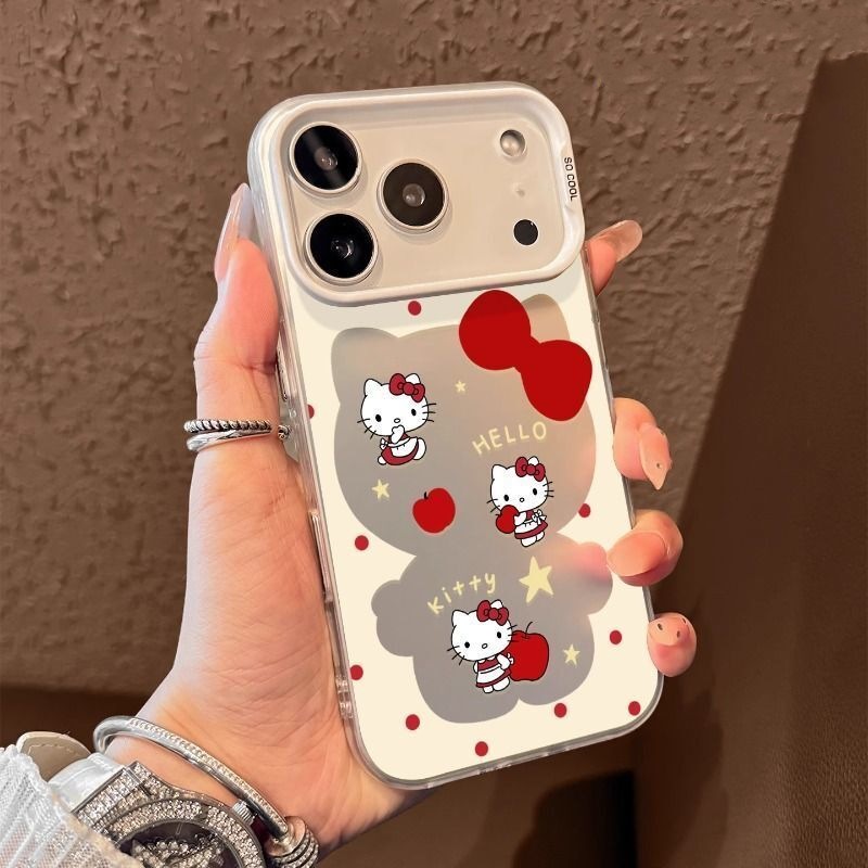 Red Apple Kt Cat Suitable for Apple 17 Mobile Phone Case Iphone17Pro Cartoon Cute Ins Style Anti-Fall Protective Cover