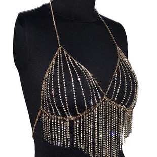 Amazon European and American Cross-border Rhinestone Tassel Top Vest Accessories Performance All-match Accessories Top Accessories Accessories