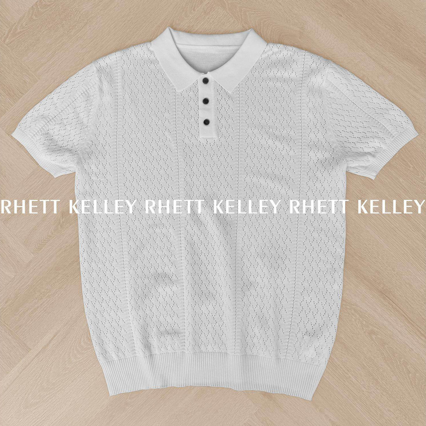 Polo camiseta de punto camiseta de manga corta camiseta hombre hueco diamante transpirable hielo verano al por mayor viejo viento de dinero ropa de hombre verano
