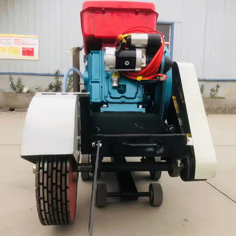 混凝土地面开槽机 25马力电启动路面开槽机 10公分宽马路开缝机