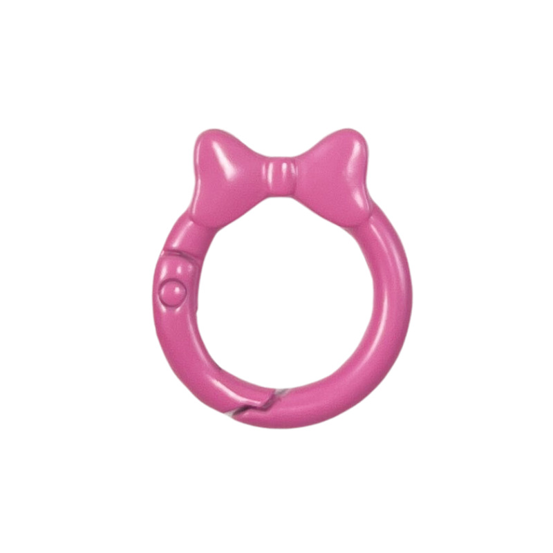 蝶結びカラースプリングバックル蝶ネクタイリング明るいスプリングリングキーホルダーDIY部品合金接続リング