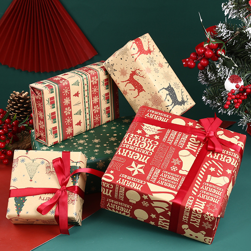 クリスマスリンゴ包装紙卸売りパーティーギフトクラフト紙ギフトボックス平安夜ギフトプレゼント包装クロスボーダー|undefined
