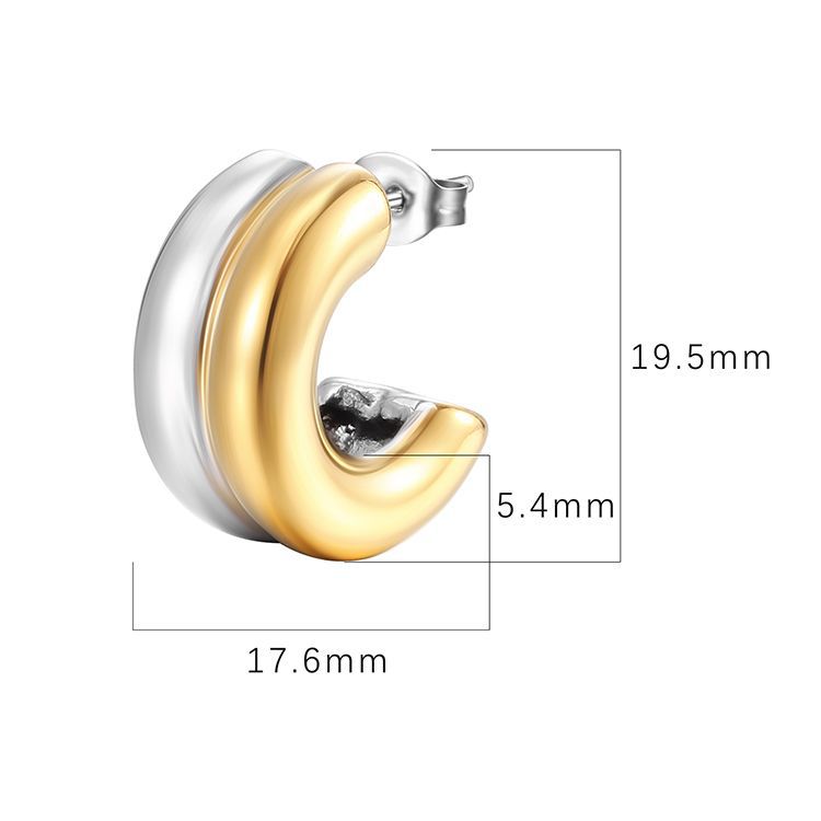 Fashion U Shape Stainless Steel Plating Earrings 1 Pair display picture 3