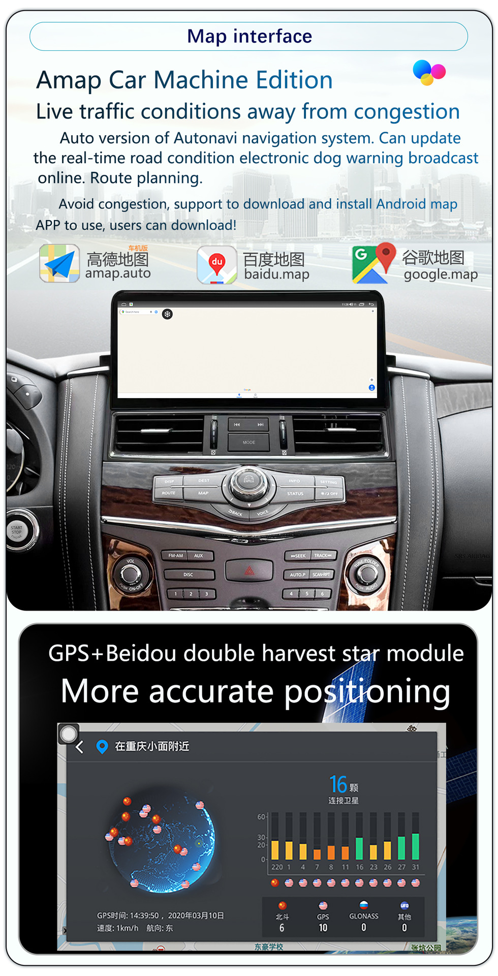 Suitable for Nissan Patrol Amanda Se/Y62 Infiniti Qx80/Qx56 Modified 12.3-Inch 4g Navigation System