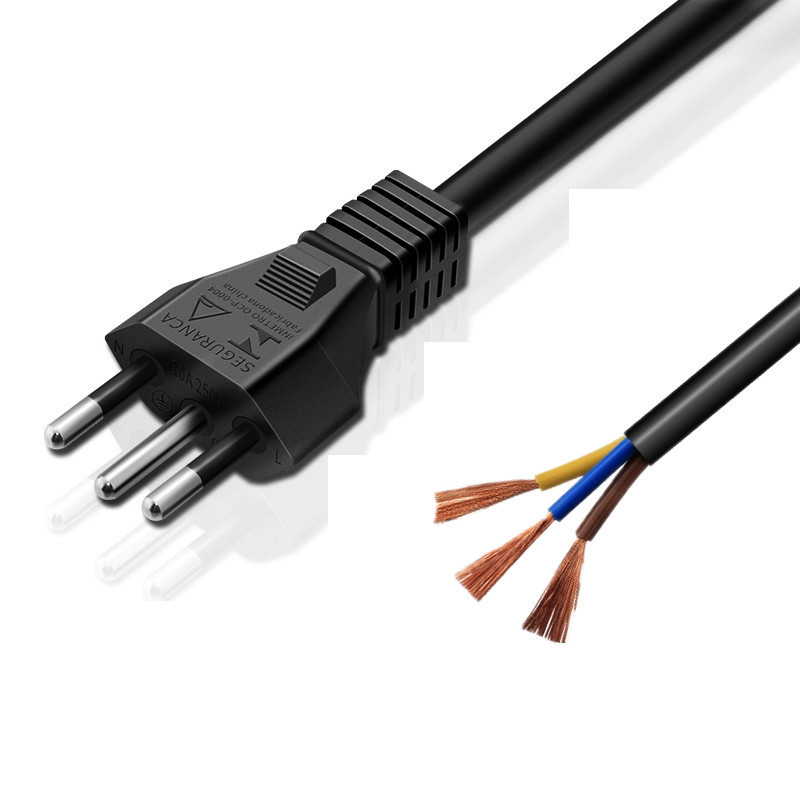 巴西电源线巴西插头线3插20A16A巴西三插inmetro认证电源线