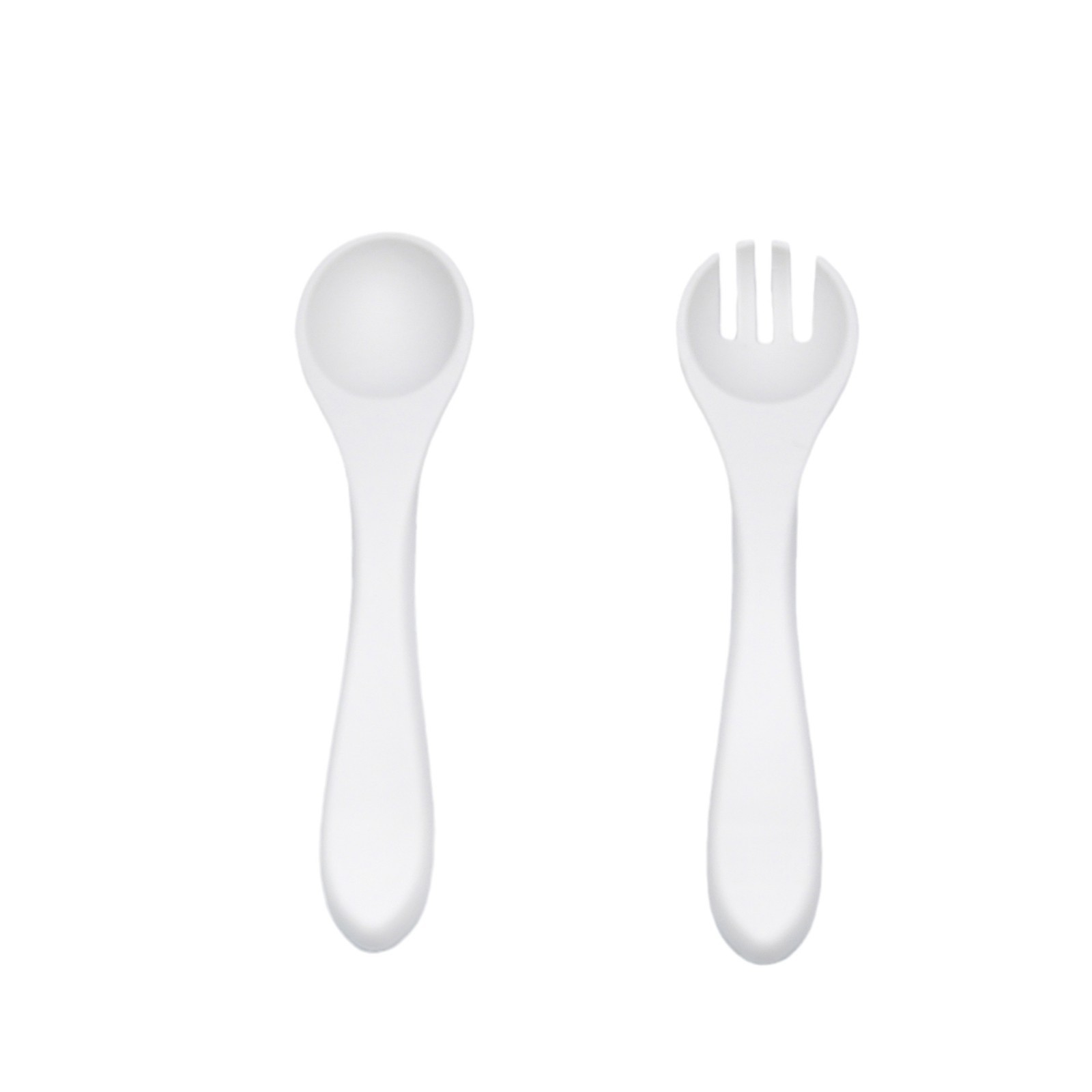 Inventario de alimentos para bebés cucharas de grado alimenticio para bebés aprenden a comer todo el cucharón de silicona dibujos animados color sólido cucharas suaves al por mayor