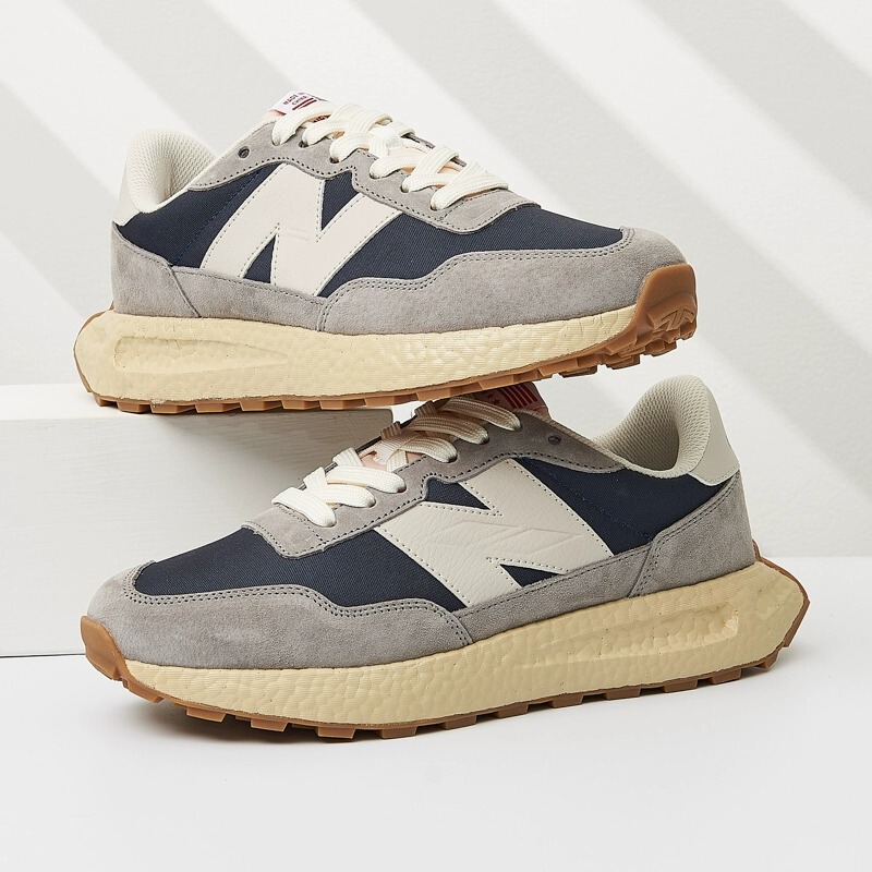 Langxin Bailunwei Men's Shoes Nb237 Retro Sports Heightening Running Shoes Couples Cushioning Casual Shoes Gray Women's Shoes N-Shaped