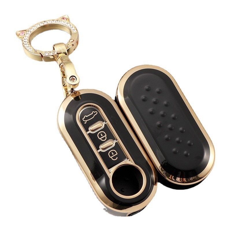 Funda llave plegable Fiat de 3 Llaves aplicable 500 Boyue Bravo Feixiang Iveco Golden Edge car key case
