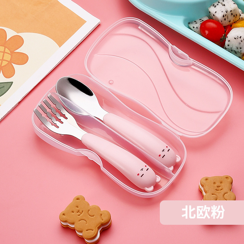 子供用ステンレススプーン赤ちゃん補助食スプーン乳幼児食器飼育漫画スプーン携帯食器卸売り|undefined