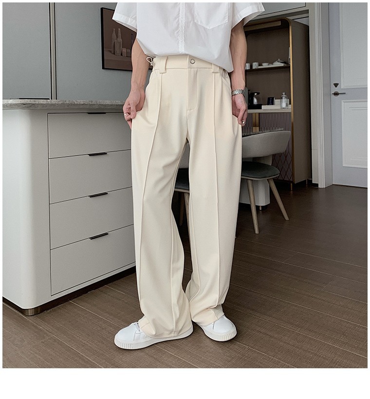 Men's Clothing Spring and autumn mopping pants simple casual trousers men new loose straight trousers black versatile trousers trend_voghion.com
