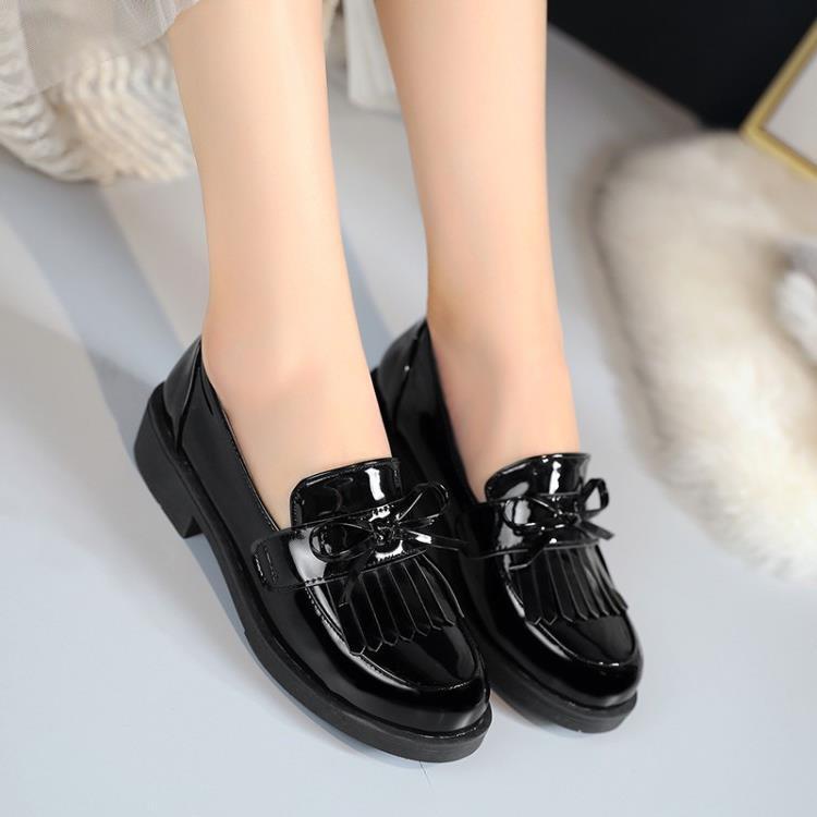 2021秋季低跟单鞋女英伦复古流苏鞋大码40-48外贸跨境女鞋子外贸