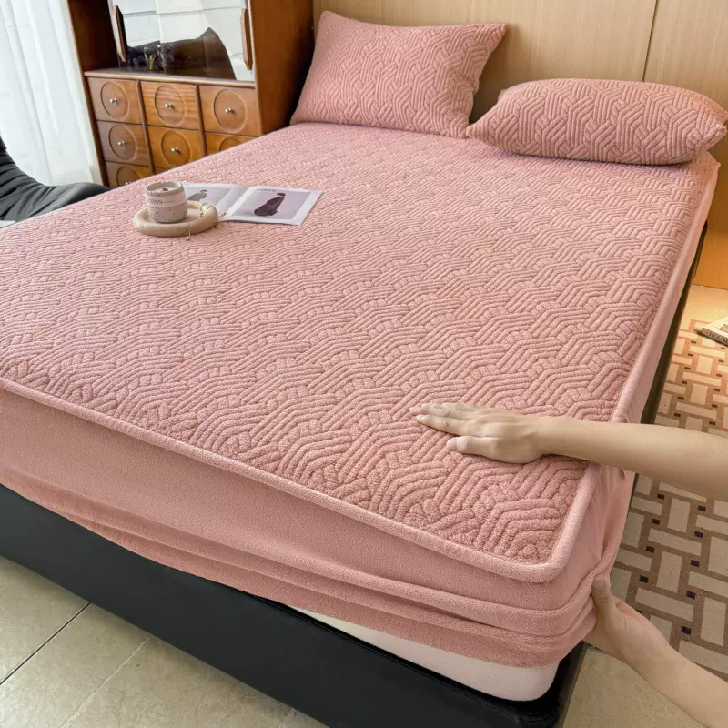 2025新款牛奶绒床笠单件珊瑚绒加厚床套床垫保护套罩夹棉床单冬季