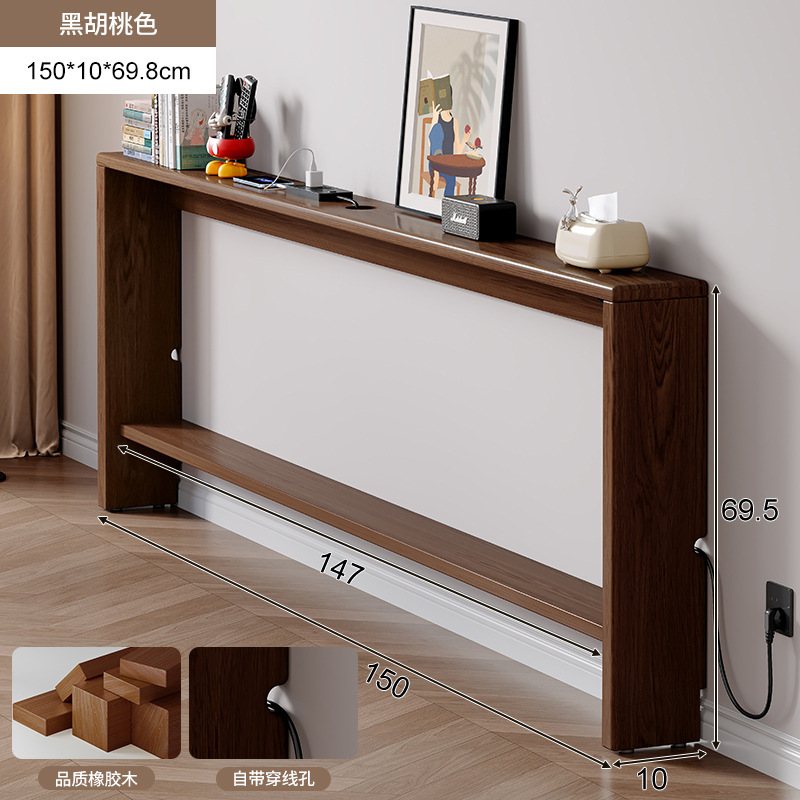 Estante de cola de cama de madera maciza El borde de la cama del dormitorio es extremadamente estrecho y el gabinete de almacenamiento de huecos está contra la pared. Mesa estrecha pequeña y estrecha