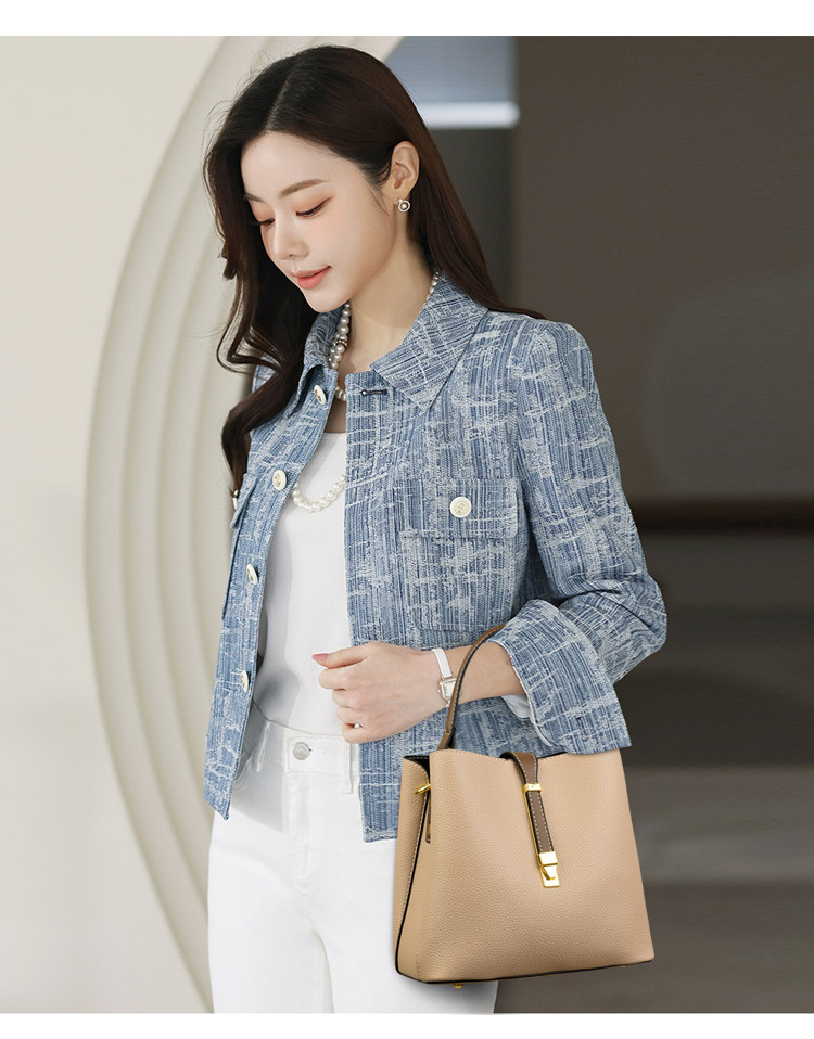 Live-Streaming minimalistisches Modedesign Eimer weiches Leder große Kapazität einzelne Schulter tragen Crossbody Mama Tasche_voghion.com