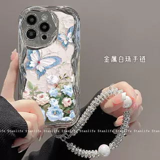 电镀蝴蝶花朵苹果16pro手机壳新款iphone15promax卡通13个性17软