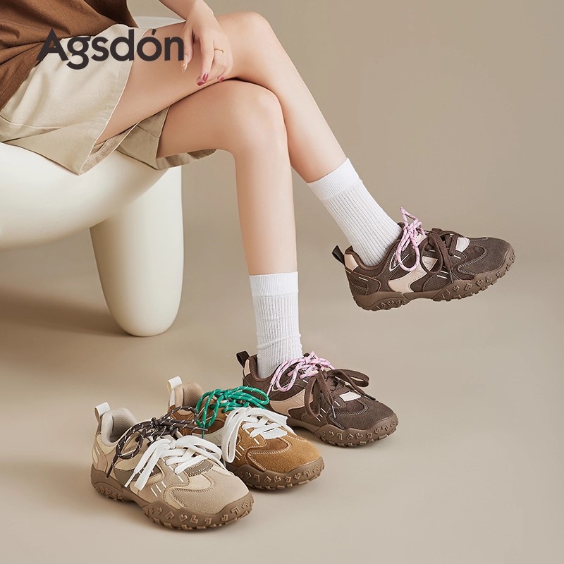 Auge Lion Dengde zapatos de entrenamiento de mujer 2025 nuevo otoño invierno con suela gruesa hombre pequeño retro Gump zapatos deportivos casuales