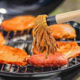 3个 图片色 木+棉线  酱油刷 烧烤刷 烧烤扫 上油上酱涂油刷 实用