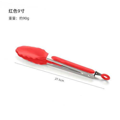 Food tongs silicone food tongs stainless steel outdoor barbecue tongs heat-resistant tongs Korean barbecue tongs self-service bread