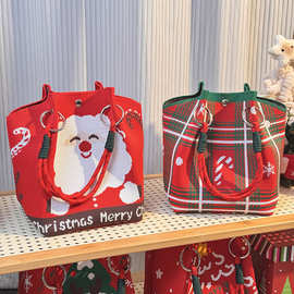 跨境日韩针织手拎包便携上班外出杂物大容量手提袋通勤托特小方包