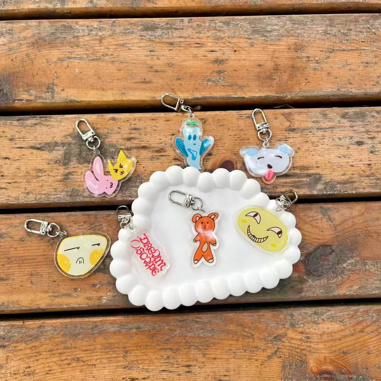 acrylic cartoon double-sided cute keychain, pendant, (Physicals)