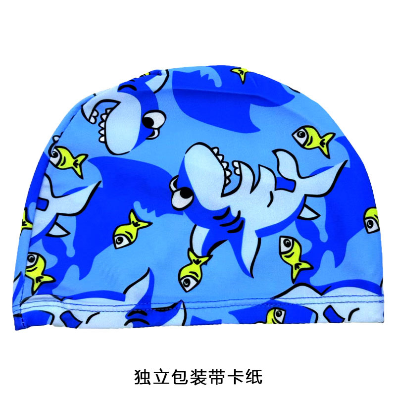 Gorro de natación al por mayor Gorro de natación de tela unisex Gorro de natación de secado rápido con estampado de aguas termales para niños adultos