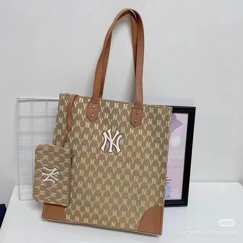 韩国MLB新款大号琴谱包老花子母托特包NY大容量手提单肩购物袋女|undefined