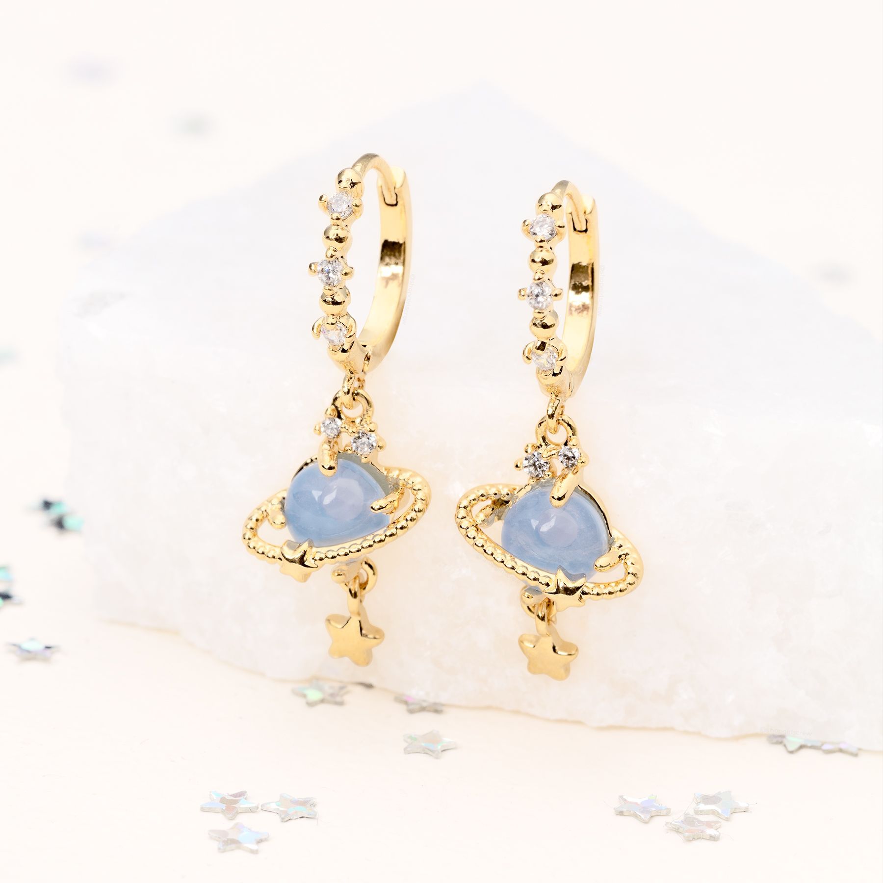 Mode Constellation Laiton Incruster Zircon Boucles D'oreilles Pendantes 1 Paire display picture 7