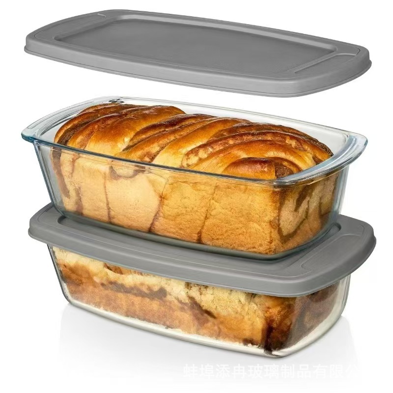 pan de tostada rectangular queso ligero pastel molde de horneado queso yogur alto boro especial placa de horneado de vidrio resistente al calor