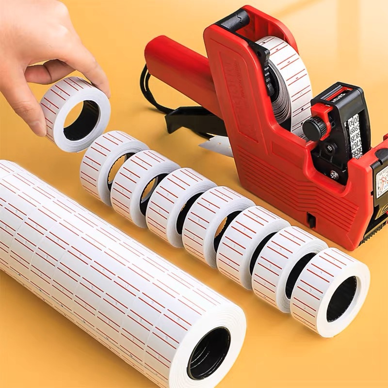 Papel de precios autoadhesivo Papel de precios de una sola fila Papel de codificación de supermercado blanco Etiquetas adhesivas de productos al por mayor