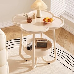 ソファーの辺の何クリーム風の客間の家庭用の小さいタイプのベッドの棚のアイデアの2階のお茶のいくつかのベランダの小さいテーブル
