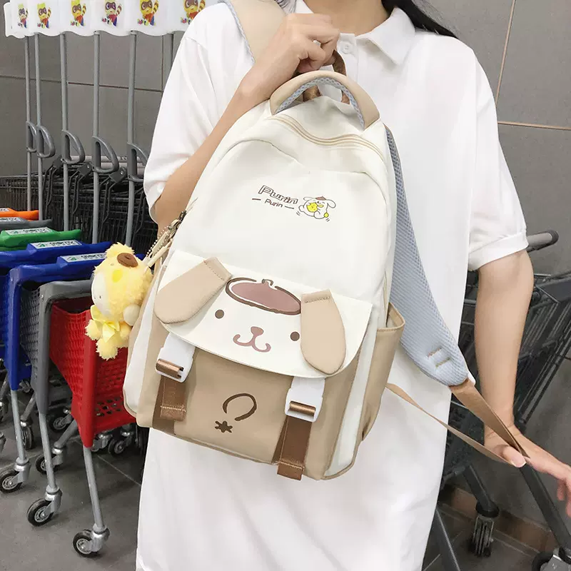 三丽鸥日系简约书包大容量初中生双肩包防水可爱小学生休闲背包女
