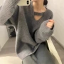 v领小众新款秋冬毛衣