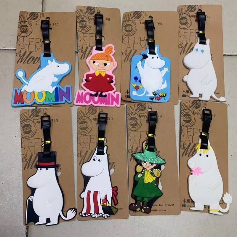 Cute Anime Mumin Yamei Hippo Scarecrow Bag Identification Card Pendant boarding pass PVC soft rubber luggage tag Cute Anime Mumin Yamei Hippo Scarecrow Bag Identification Card Pendant boarding pass PVC soft rubber luggage tag