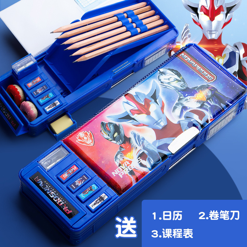 Caja de papelería para niños multifuncional de alta tecnología Transformers contraseña caja de lápiz para estudiantes de primaria para niños 20 tang