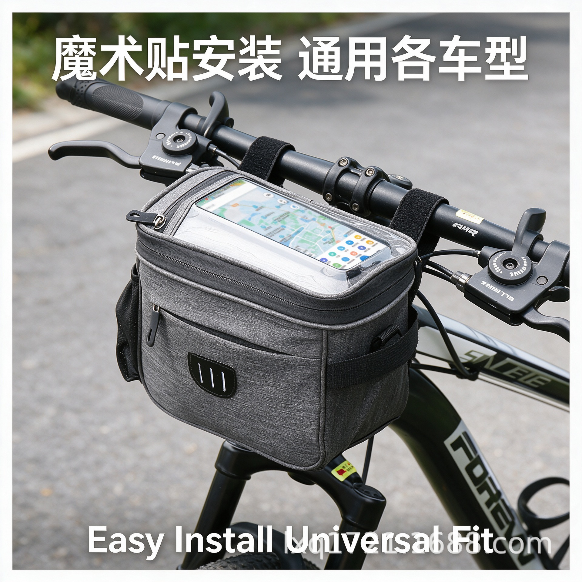Cross-border bicycle bag, scooter handlebar bag, folding bike handlebar bag, Velcro cycling bag, touch screen bicycle handlebar bag