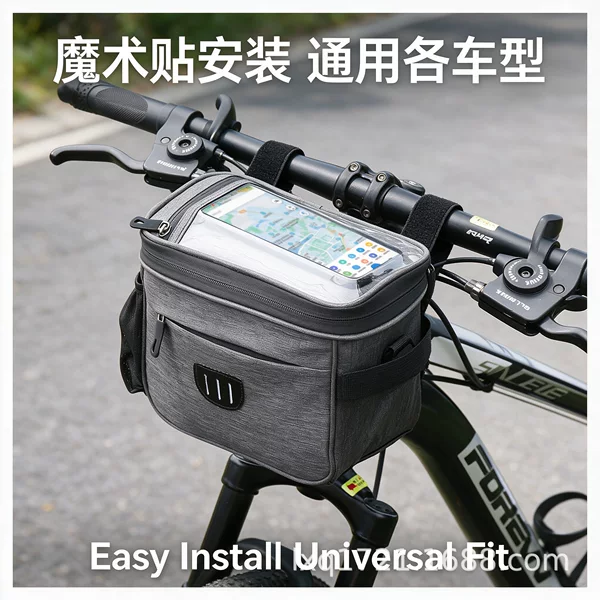 Cross-border bicycle bag, scooter handlebar bag, folding bike handlebar bag, Velcro cycling bag, touch screen bicycle handlebar bag