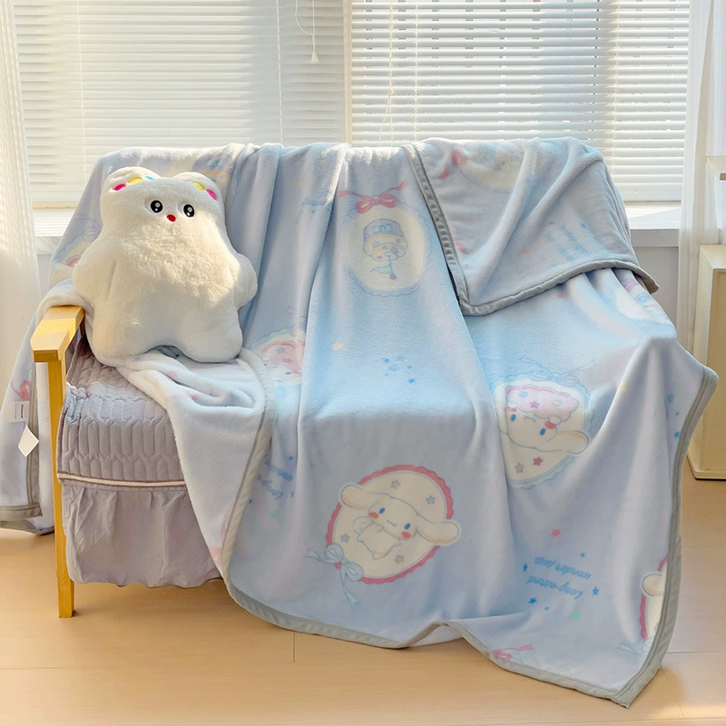 Двустороннее коралловое флисовое одеяло (Sanrio) сверхтолстое детское плед для дивана, размеры 100×150–200×230 см