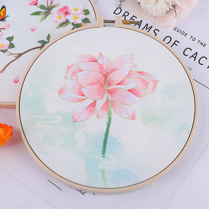 Paquete de material bordado hecho a mano para principiantes, patrón de hojas de hierba de estilo escandinavo, regalo bordado de Suzhou, puramente hecho a mano