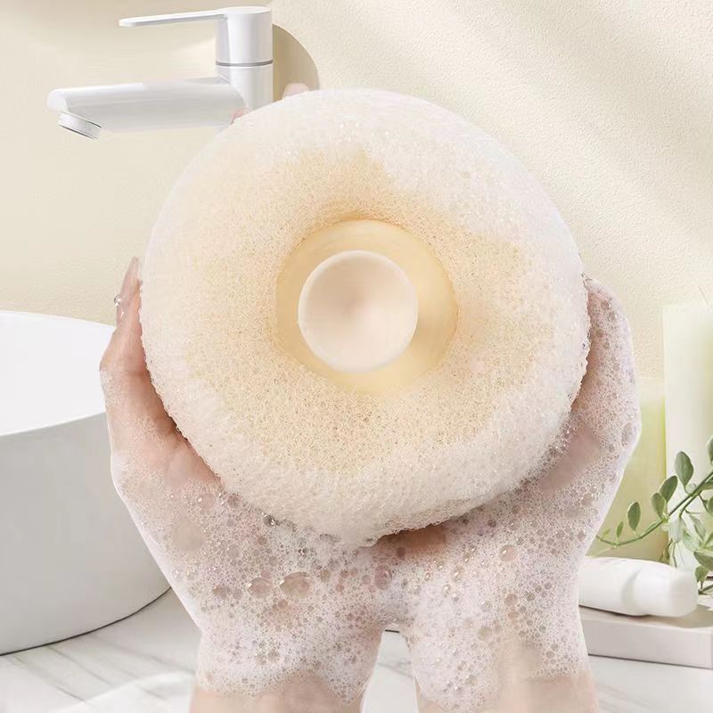 Bola de baño nuevo estilo con ventosa bola de baño artefacto de barro exfoliante bola espumosa suave y no dispersa flor de baño colgante transfronterizo